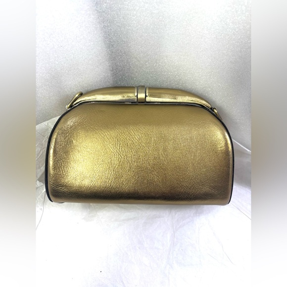 Patricia Nash Pilzone Mini Leather Frame C/B Bag. Antique Gold. - Picture 5 of 17